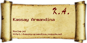 Kassay Armandina névjegykártya